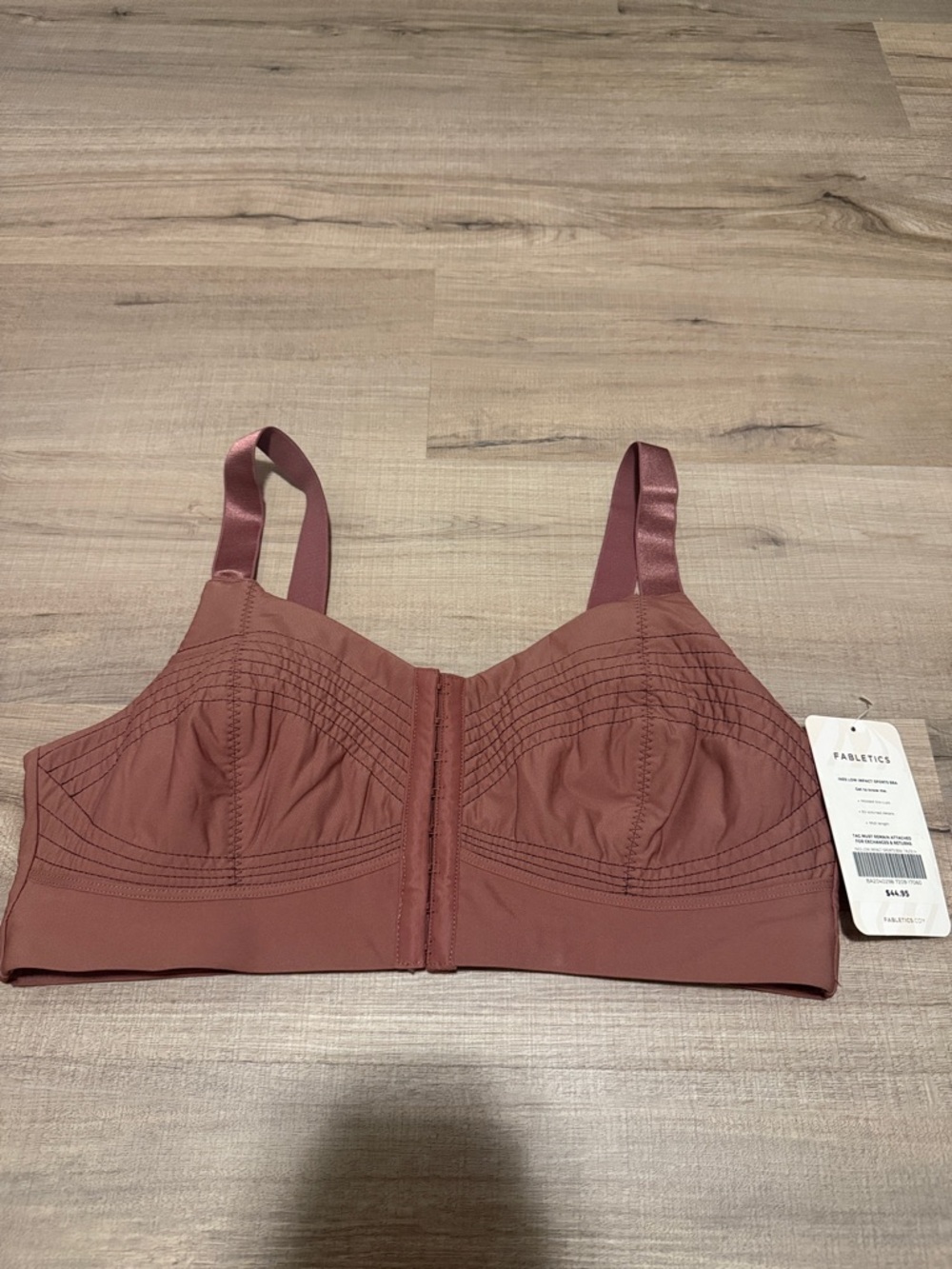 NWT Fabletics Ines Low Impact Dusty Rose Front-Close Sports Bra